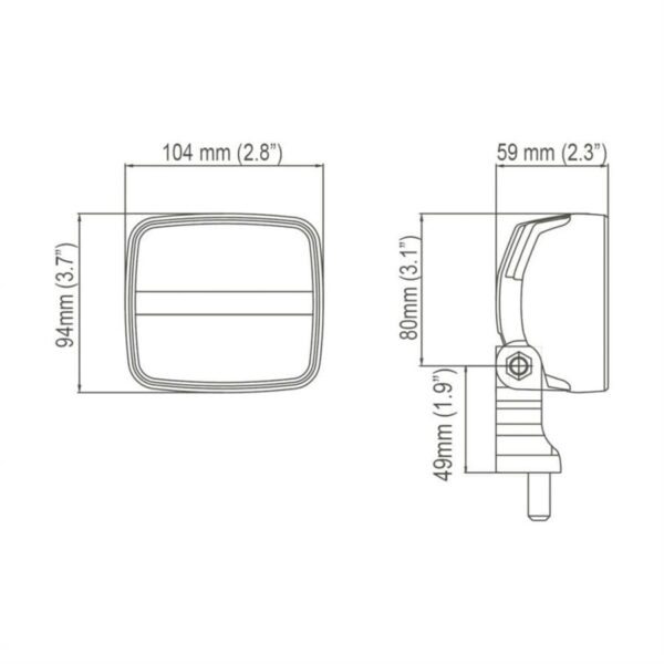 KL2001 LED 12-24V 20W Wideflood Deutsch Stecker – Bild 3